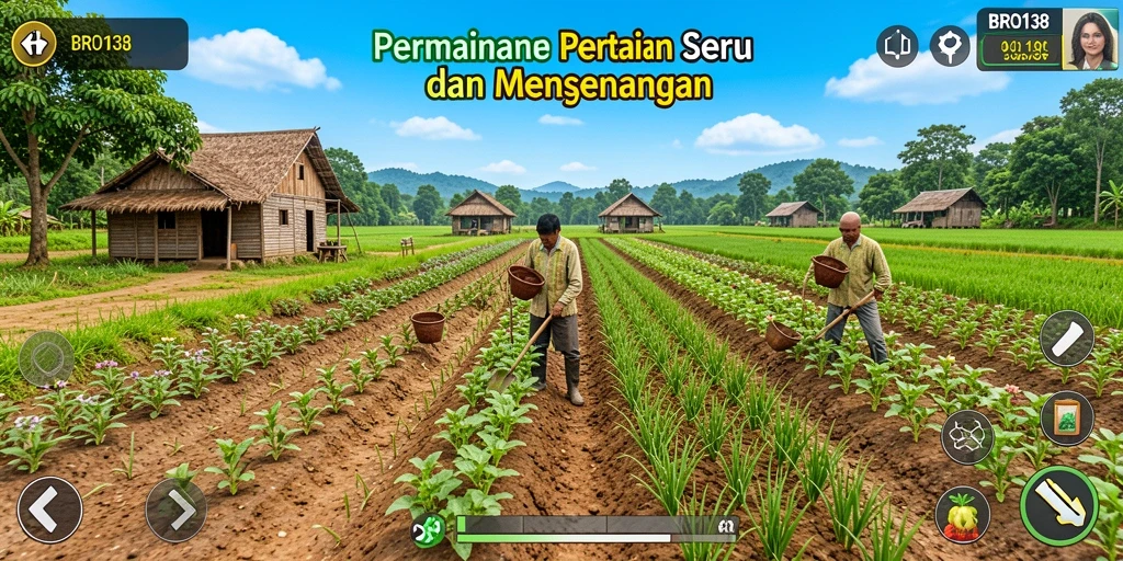 Tampilan gameplay BRO138 dengan aktivitas pertanian yang menarik.