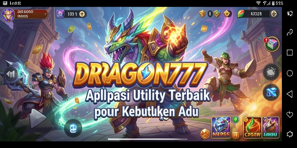 Screenshot utama DRAGON777 menampilkan berbagai fitur utility secara jelas.