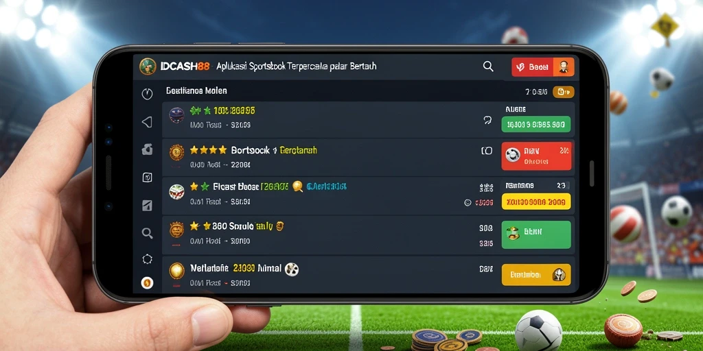 Screenshot utama IDCASH88 menampilkan tampilan antarmuka sportsbook yang menarik.