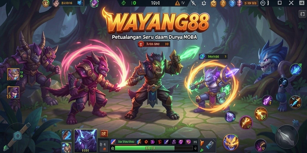 Tangkapan layar menampilkan gameplay seru dari WAYANG88 dengan aksi pertempuran yang dinamis.
